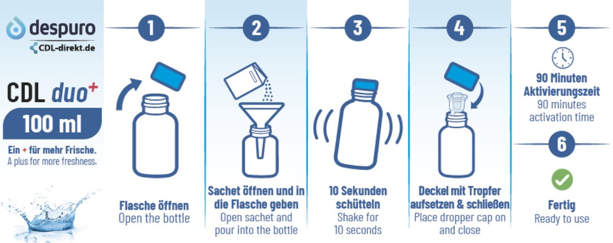 CDL 0,3 % 100 ml Chlordioxid Lösung | 2-Komponenten-Set | CDL DUO+ | 3er Sparpaket