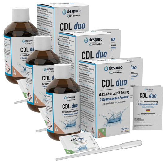 CDL 0,3 % Chlordioxid Lösung | 2-Komponenten-Set | CDL DUO | 3er Sparpaket