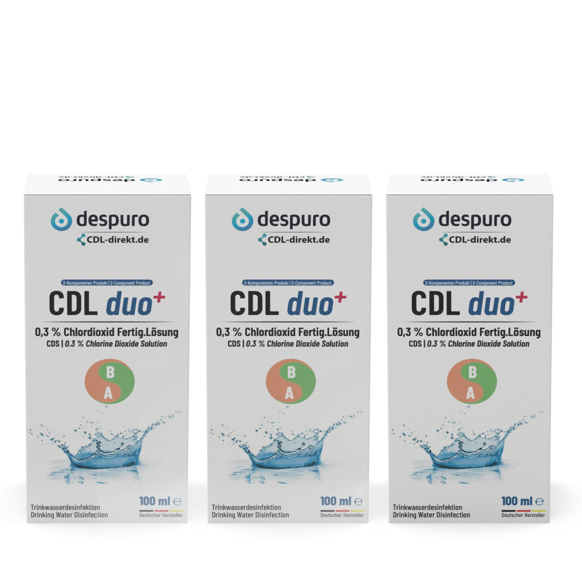 CDL 0,3 % 100 ml Chlordioxid Lösung | 2-Komponenten-Set | CDL DUO+ | 3er Sparpaket