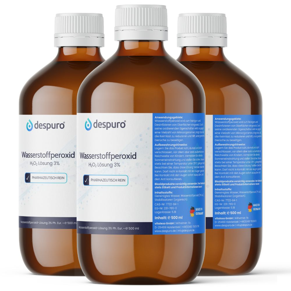 Sparpaket | Wasserstoffperoxid 3% (Ph. Eur.) | 3 x 500ml